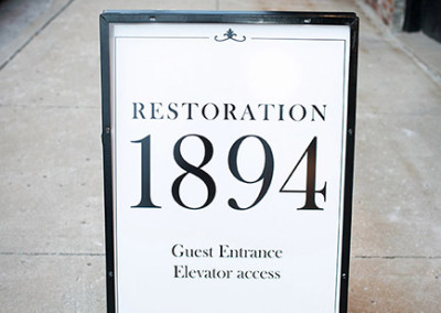Elevator Guest Entrance at Restoration 1894
